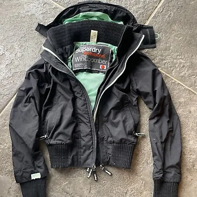 SUPERDRY Jacket The Wind-bloomer Black Xs Boys Good Condition • £7.99