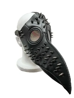 Deluxe Studded Plague Witch Doctor Mask Latex Halloween Steampunk Gas Mask Props • £14.99