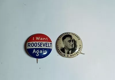 Vintage Franklin Roosevelt FDR Political Campaign Pin Pinback Button Lot • $20