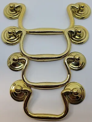 2 2.5 3 3.5 4 Inch Bail Pull Handle Brass Antique Swan Sheraton Queen Anne Knob • $8