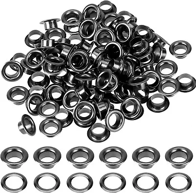 100Sets Metal Black Eyelets 1/4 Inch Grommets Eyelets With Washers 1/4 Gromme... • $12.99