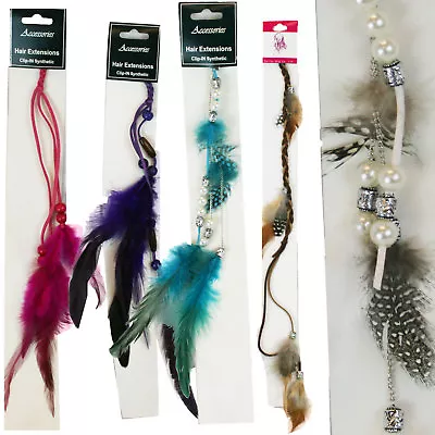 Fashion Feather Hair Extension Colorful Instant HighlightsSnap On Clip Design • $9.97