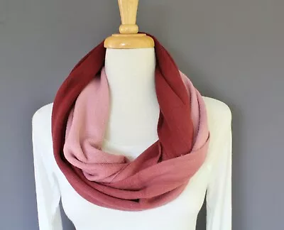 Pink Ombre Scarf Circle Infinity Endless Loop Long Scarf Lt Drk Pink Super Soft • $24.99