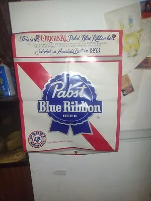 Original 1970's Pabst Blue Ribbon PBR Beer Sign Bar Poster Large 17 X 22 • $14.99