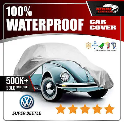Classic Volkswagen Super Beetle 6 Layer Car Cover Water Proof Rain Snow Sun Dust • $55.95