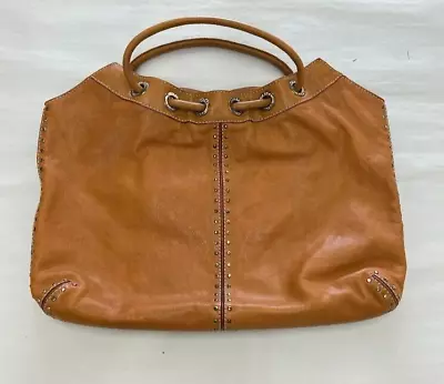 Michael Kors Brown Leather Astor Studded Ring Tote • $69.99