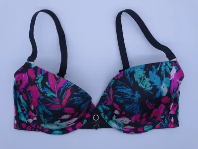 La Senza Women's Bra Black Flower Size 34D Padded Underwire Bra  • $14.41