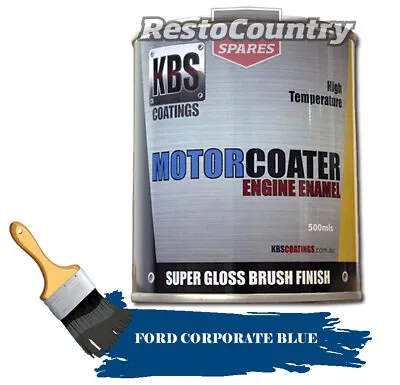KBS Motor Coater Engine Enamel 500ml FORD CORPORATE BLUE 1967-on High Temp Paint • $85.50