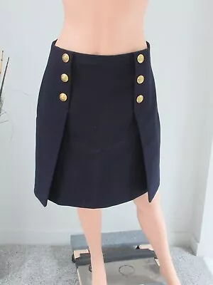 J. Crew Wool Sailor Skirt W/ Gold Buttons Navy 6 • $29.99