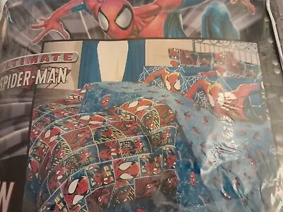 Vintage Marvel Ultimate Spiderman 4pc Twin Comforter & Sheet Set NEW • $125