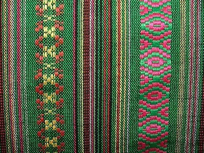 Mexican Jalapeno Stripe Woven Jacquard Curtain Upholstery Cushion Blind Fabric • £2.99