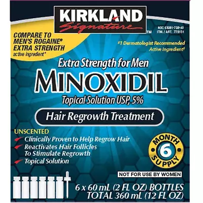 6 Months Kirkland Minoxidil 5% Extra Strength Hair Loss Regrowth Treatment Men • $40.46