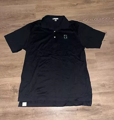 Michigan State Peter Millar Polo Golf Shirt XL Cotton  Spartans Black • $22