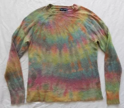 Wool Tie Dye Rainbow Crew Neck Pullover Sweater - Small Mens Hand Made • $37.99