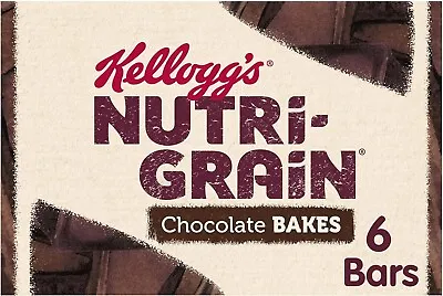 Kellogg's Nutri-Grain Bakes Chocolate Snack Bars 6 X 45g PACK OF 2 • $16.15