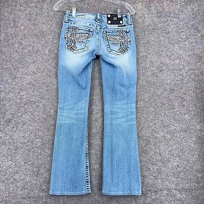 Miss Me Jeans Womens Size 25 Blue Boot Cut Flare Western Bedazzled Denim • $29.99