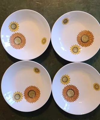 J & G Meakin  Palma  Soup/dessert Bowls Vintage Retro Mid-Century Sunflowers • £4.99