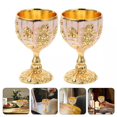 Vintage Metal Chalice Goblet Wine Cups Halloween Water Glass Party Vine Cup • $12.99
