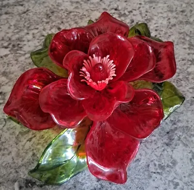 Vintage Hard Plastic Red Flower Arrangement 1960s  • $49.85