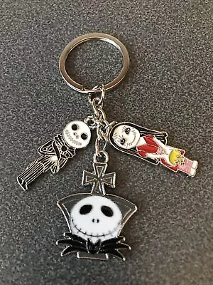 JACK SKELLINGTON AND SALLY The Nightmare Before Christmas CHARM KEYCHAIN Keyring • £3.25