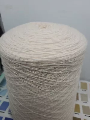 4 Lb 14.5 Oz #1 Wool Yarn Weaving Knitting Macrame  Art 1600 Ypp  White  • $37