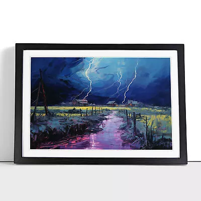 Lightning Impressionism No.2 Framed Wall Art Poster Canvas Print Picture • £16.95