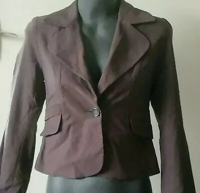 $7.50 • Buy CUE Black Tailored Long Sleeve Rib Pleat Blazer Jacket Black Sze 8