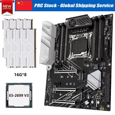 LGA 2011-v3 X99 MR9D Motherboard Combo W/ E5 2699 V3 CPU 128GB DDR4 2133MHz RAM • $538.86