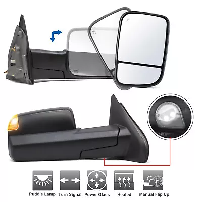 Towing Mirrors Fit For 2004-08 Dodge Ram 1500 03-09 2500 Power Heated LED Signal • $132.54