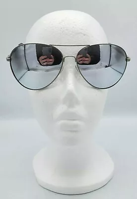 Nine West Women's Silver Aviator Sunglasses Aluminum Frame Mirrored Lenses C • $9.99
