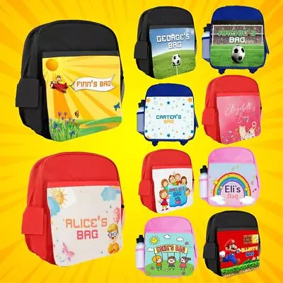 Personalised Backpack Any Name Kids Mario Design Girls Children Bag 51 • £19.99