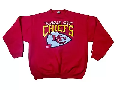 Vintage Starter Kansas City Chiefs Size Adult XL 46-48 Red Sweatshirt Long Sl • $39.99