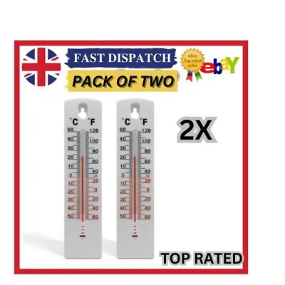 2 Wall Thermometer Indoor Outdoor Home Room Office Garden Greenhouse Temperature • £3.59