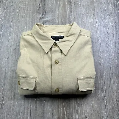 J Peterman Khaki Long Sleeve Button Shirt Flannel Mens Size 3XL USA • $24.99