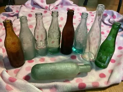 Lot Of 9 Antique Glass Soda Bottles • $60