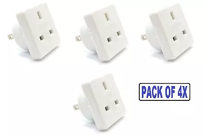 £7.99 • Buy 4X  UK To USA Canada Mexico Japan Europe  Flat Pin Travel Tourist Adaptor Plug