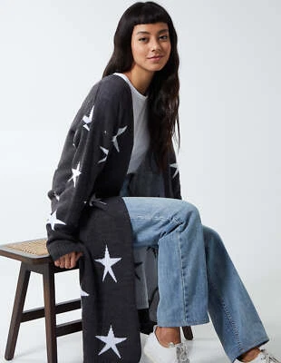 £14 • Buy  Blue Vanilla Womens GREY/WHITE NICKI - Longline Knitted Star Cardigan 