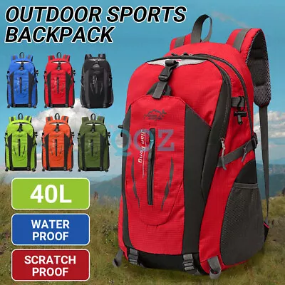 $17.29 • Buy 40L Large Waterproof Hiking Camping Bag Travel Backpack Outdoor Luggage Rucksack
