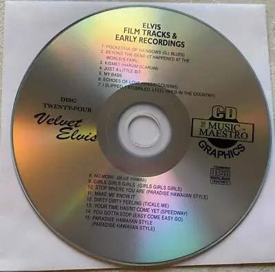 ELVIS PRESLEY KARAOKE CDG FILM TRACKS & EARLY RECORDINGS VOL 24 MUSIC Cd / • $11.91