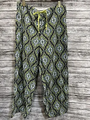 VERA BRADLEY Corduroy Pajama PJ Pants CAMBRIDGE Green Navy Blue SZ Large Comfy • $19.99