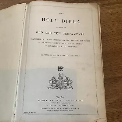 £80 • Buy The Holy Bible - Old & New Testaments | G.E Eyre & W. Spottiswoode Antique Rare