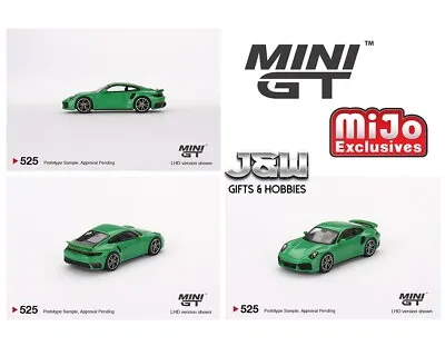 Mini GT Porsche 911 Turbo S Python Green MGT00525 1/64 • $10.99