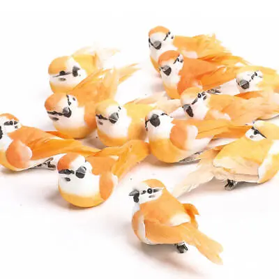 $27.29 • Buy Colorful Orange Ombre Faded Artificial Mushroom Birds