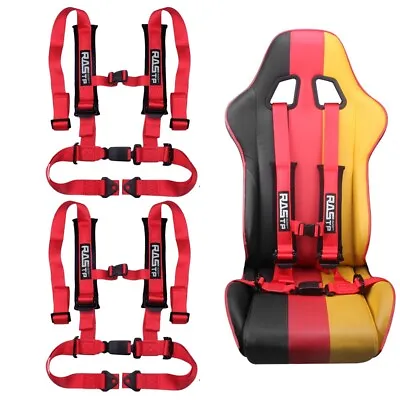 2  4Point Racing Car Harness Sport Quick Release Safety Universal Seat Belt X2 • $75