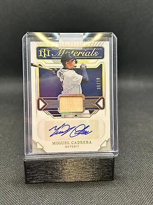 2022 National Treasures Materials Miguel Cabrera Game-Used Auto /10 Tigers HOFer • $200