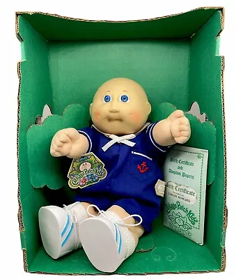 Vtg. 1980’s Coleco Cabbage Patch Doll Sailor Outfit Boy Bald Blue Eyes Dimples • $74.99