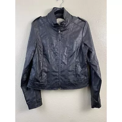 JACK  Faux Leather Moto Jacket Womens Size Large Motorcycle Biker Rider Neutral • $33