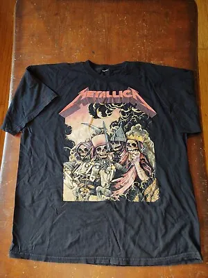 Metallica Four Horsemen Skeleton Army Band Graphic T Shirt Adult XXL Metal 2010 • $14.99