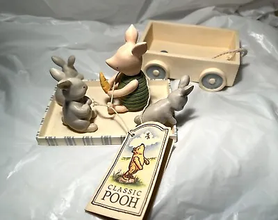 Classic Pooh - Piglet W/bunnies In Wagon With Pull String - Michel & Co • $55