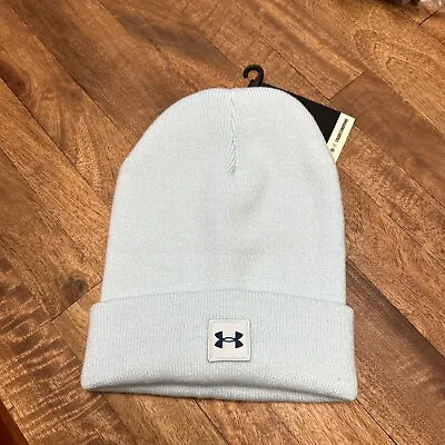 Under Armour Beanie Hat One Size Fits All Classic Fold Over Cuff Teal Blue • $22.96